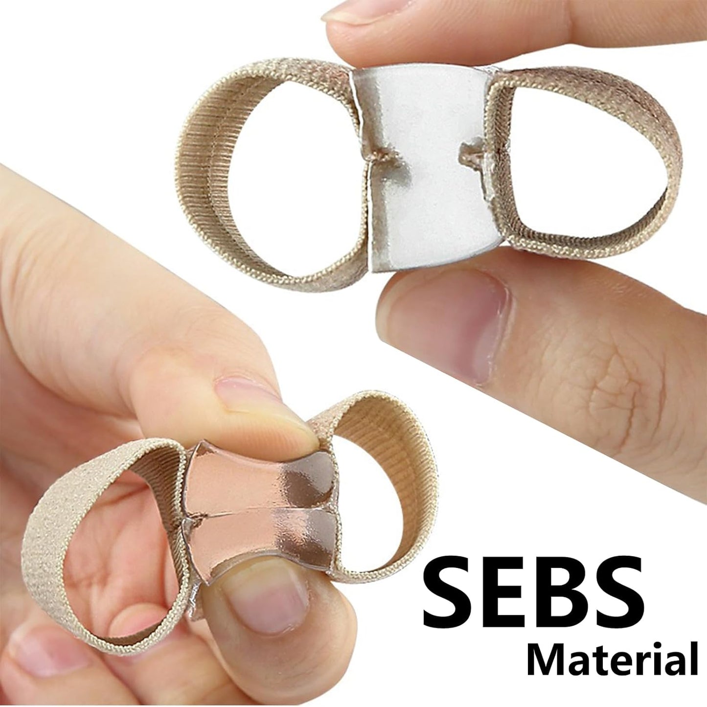 Toe Spacers for Women & Men - Bunion Corrector with Elastic Band, Silicone Toe Separators for Overlapping Toes, Correct Toes & Foot Pain Support