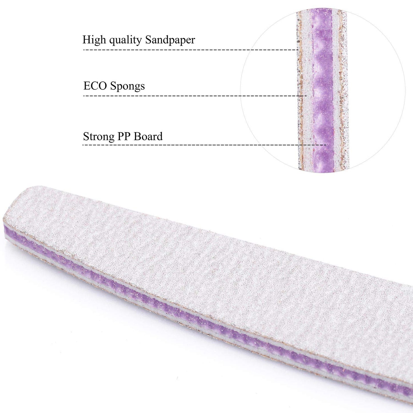 25 Pcs Nail Files 100/150 Grit Double Sided Washable Emery Board for Acrylic Nails Gel Natural Nails