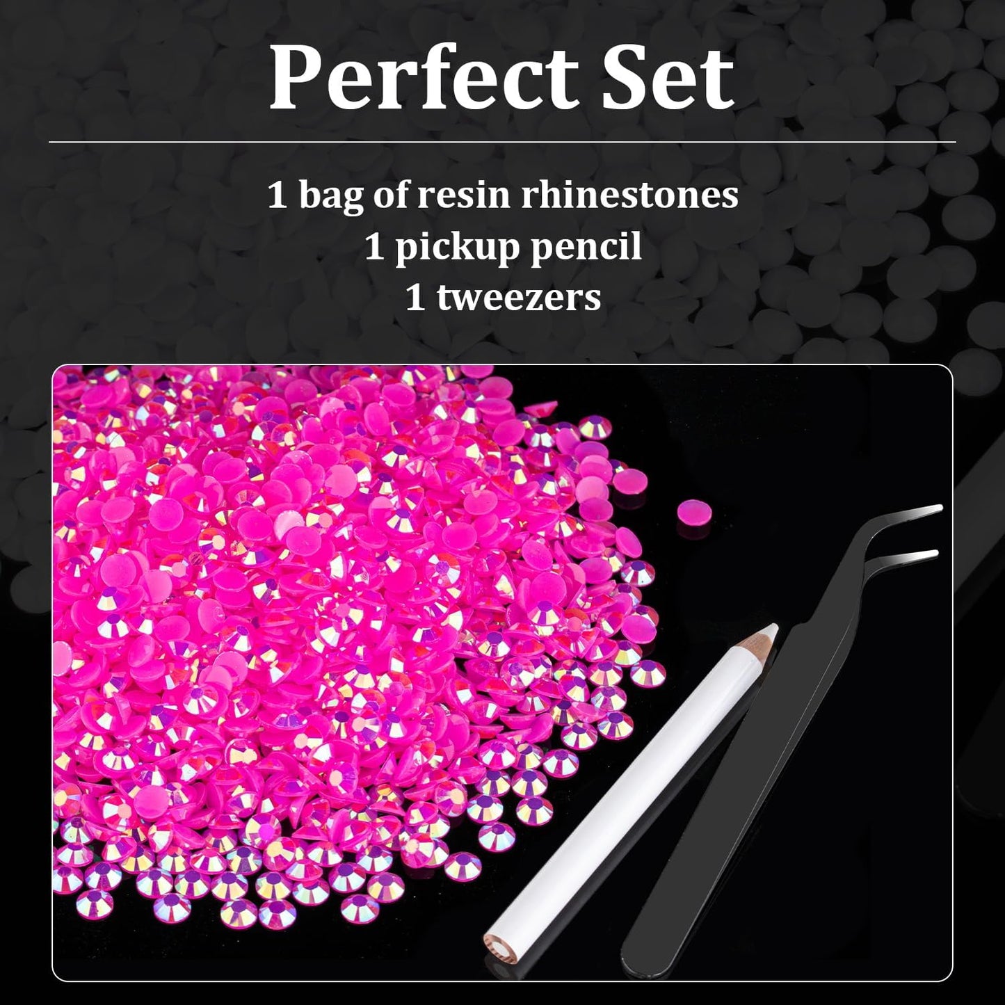 2000pcs 6mm Resin Rhinestones Bulk, Hot Pink AB Flatback Round Jelly Rhinestones Bedazzling Non Hotfix Crystal Gems Large Quantity Wholesale for DIY Crafts Clothes Tumblers Face Makeup Manicure