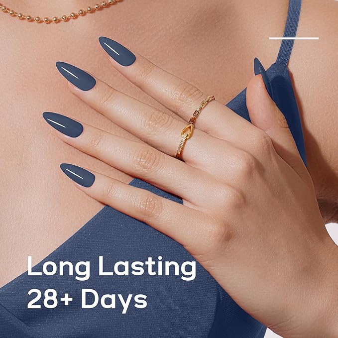 JODSONE Misty Blue Gel Nail Polish 10ml Soak Off LED Gel Polish Blue Haze Nail Color Salon Quality Long-Lasting Vegan & Cruelty-Free Need U V Lamp Curing