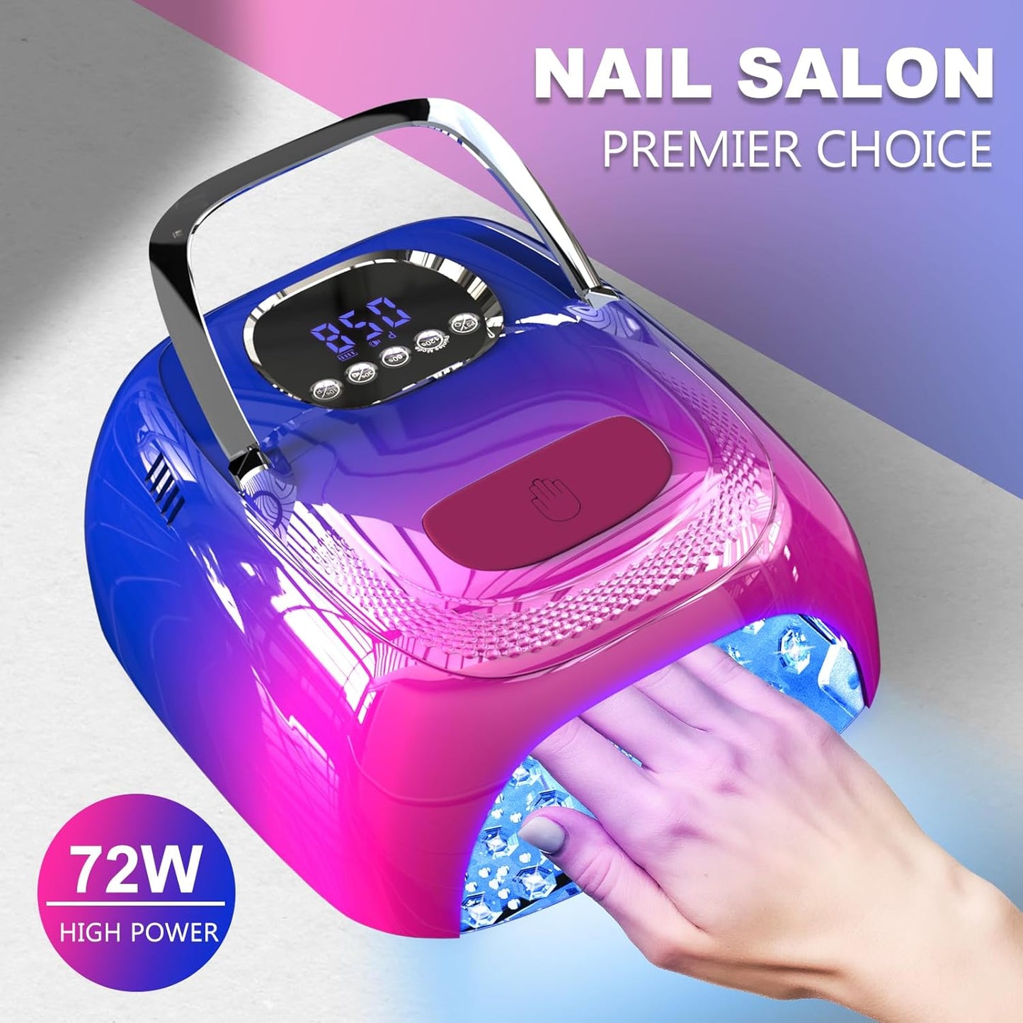 LIMEGIRL Cordless Nail Lamp, 72W Powerful UV LED Nail Dryer with Replaceable Lamp Beads & Battery, UV Light for Gel Polish, Rechargeable & Portable for Professional Nail Salon Use (Color, One Battery)