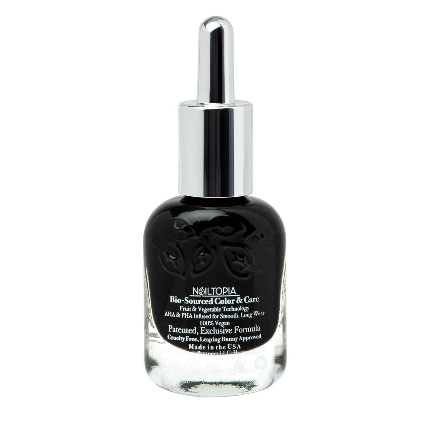 Nailtopia - Plant-Based Chip Free Nail Lacquer - Non Toxic, Bio-Sourced, Long-Lasting, Strengthening Polish - Respect (Black) - 0.41oz