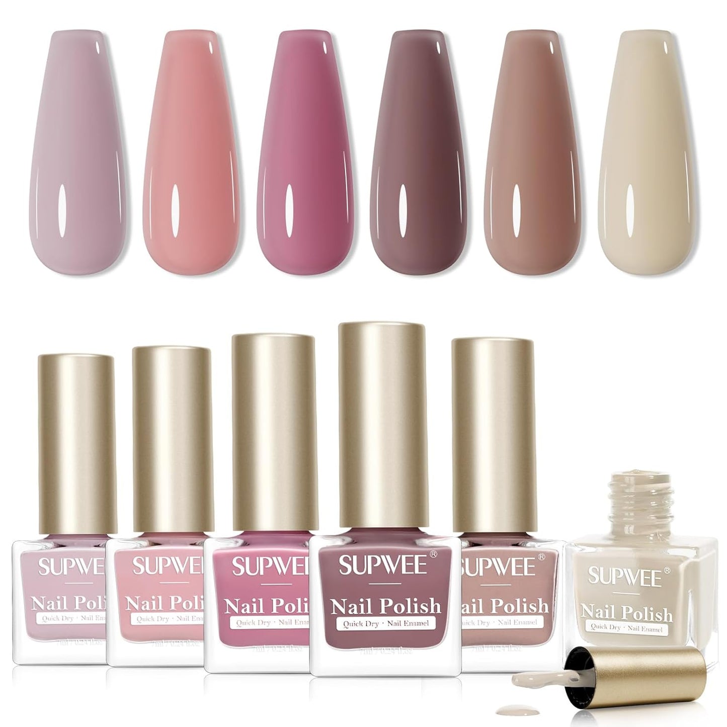 Quick-Dry Fall Winter Nail Polish Set, Regular Nail Polish Non Gel Air Fast Drying Fingernail Lacquer Manicure Salon DIY at Home