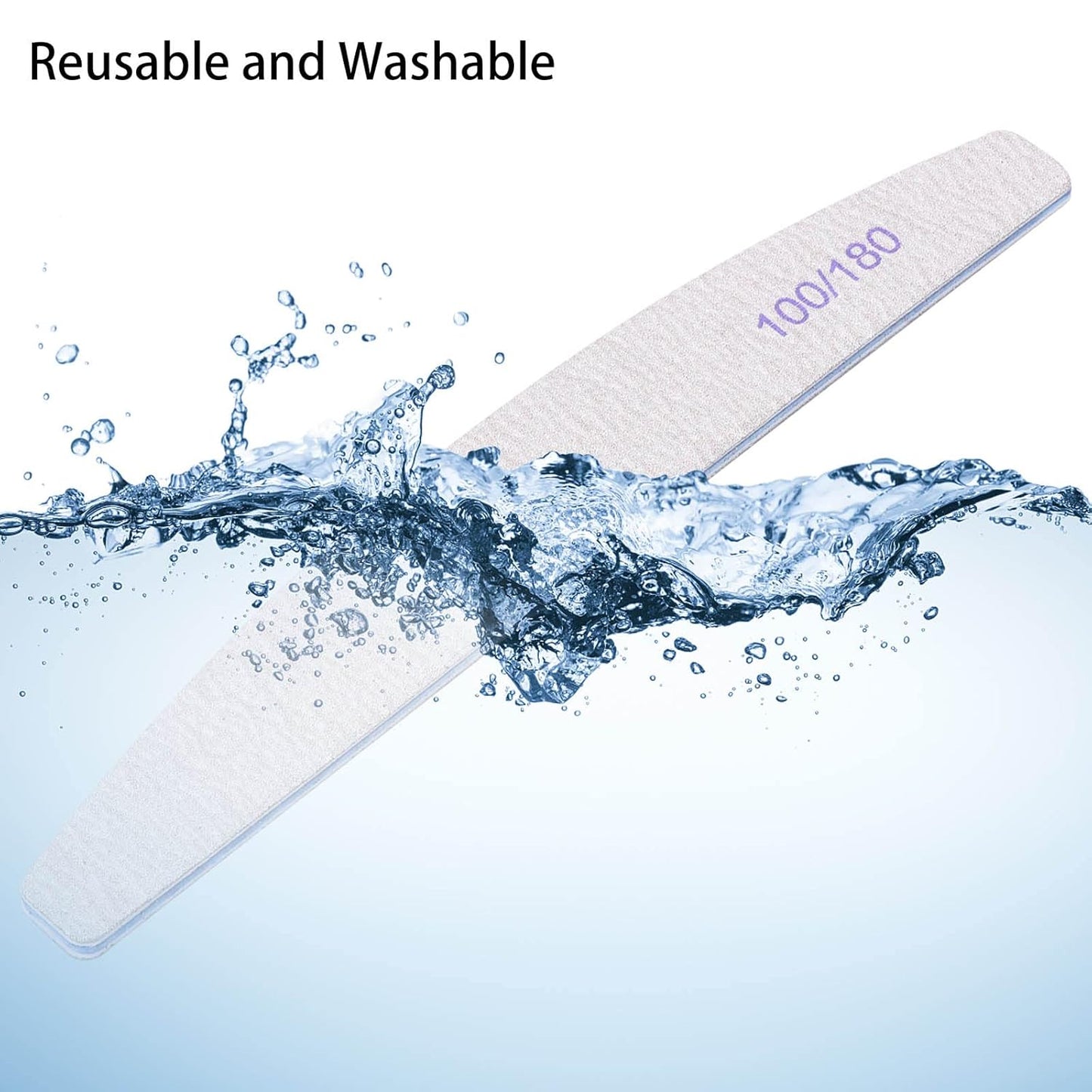 25Pcs 100/180 Grit Nail File Set - Double-Sided Emery Boards for Acrylic, Gel & Natural Nails - Professional Nail Files