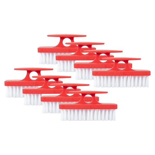 Superio Nail Brush for Cleaning Fingernails, Nail Scrubber Brush, Toe Foot Hands Fingernail Brush Cleaner- Small Scrub Brush- All-Purpose Stiff Cleaning Brush(8, Red)