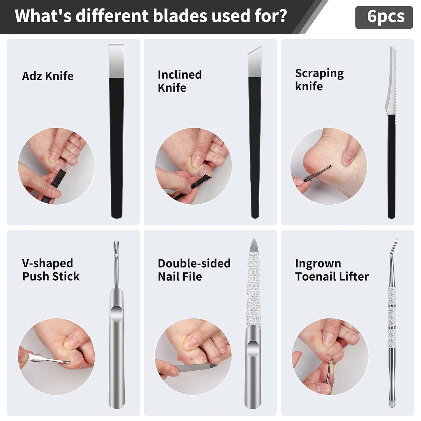 Segbeauty 10pcs Ingrown Toenail Removal Kit, Nail Clipper Toenail Clipper Manicure Pedicure Kit, Professional High Manganese Steel Blade Ingrown Toenail Corrector Tool Set for Remove Cuticle Callus