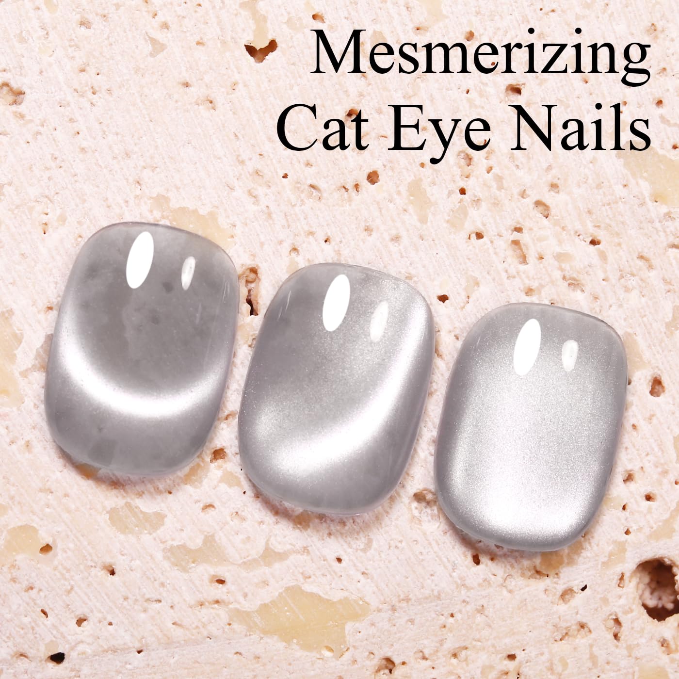 Imtiti 10ml Silver Cat Eye Gel Nail Polish Long Lasting Soak Off UV Led Gel Polish Salon DIY at Home with Magnetic Stick Gift for Women 1Pcs