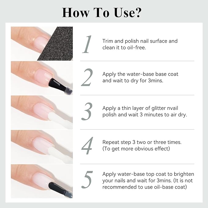 Quick Dry Nail Polish Air Fast Drying, Sheer Milky White Regular Color Nail Art Polish Natural Translucent Nail Lacquer Water Based Nail Polish Fingernails No Required UV LED 12ML