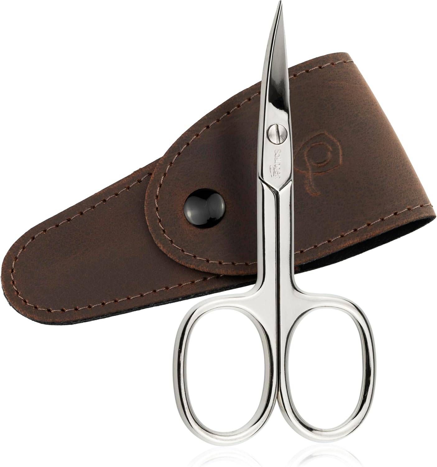marQus Anti-Slip Curved Manicure Scissors - Precision German Steel - Micro-Serrated Blades to Prevent Slipping - Includes Premium Storage Case