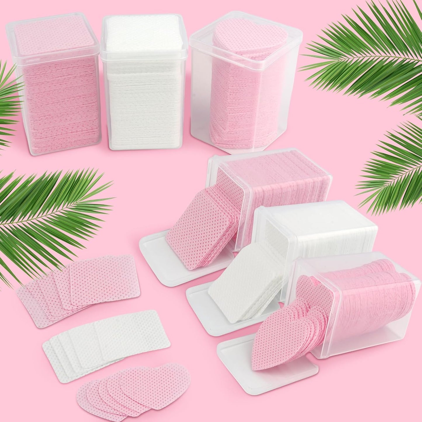 400 PCS Lint Free Nail Wipes Eyelash Extension Glue Wipes Absorbent Soft Super Non-Woven Fabric Lash Glue Wipes Nail Polish Remover Wipes for Lash Extension Supplies（Pink)
