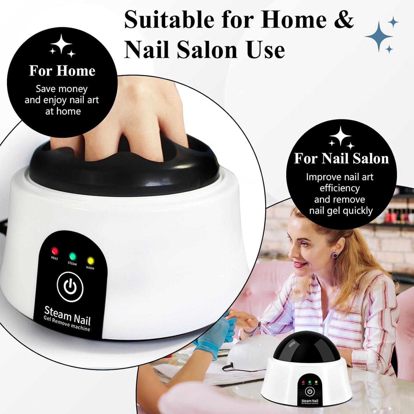 Electric Nail Soaking Bowl, Soak off Bowl for Gel Nail Polish, Acrylic Nails, Dip Powder Removal, Black