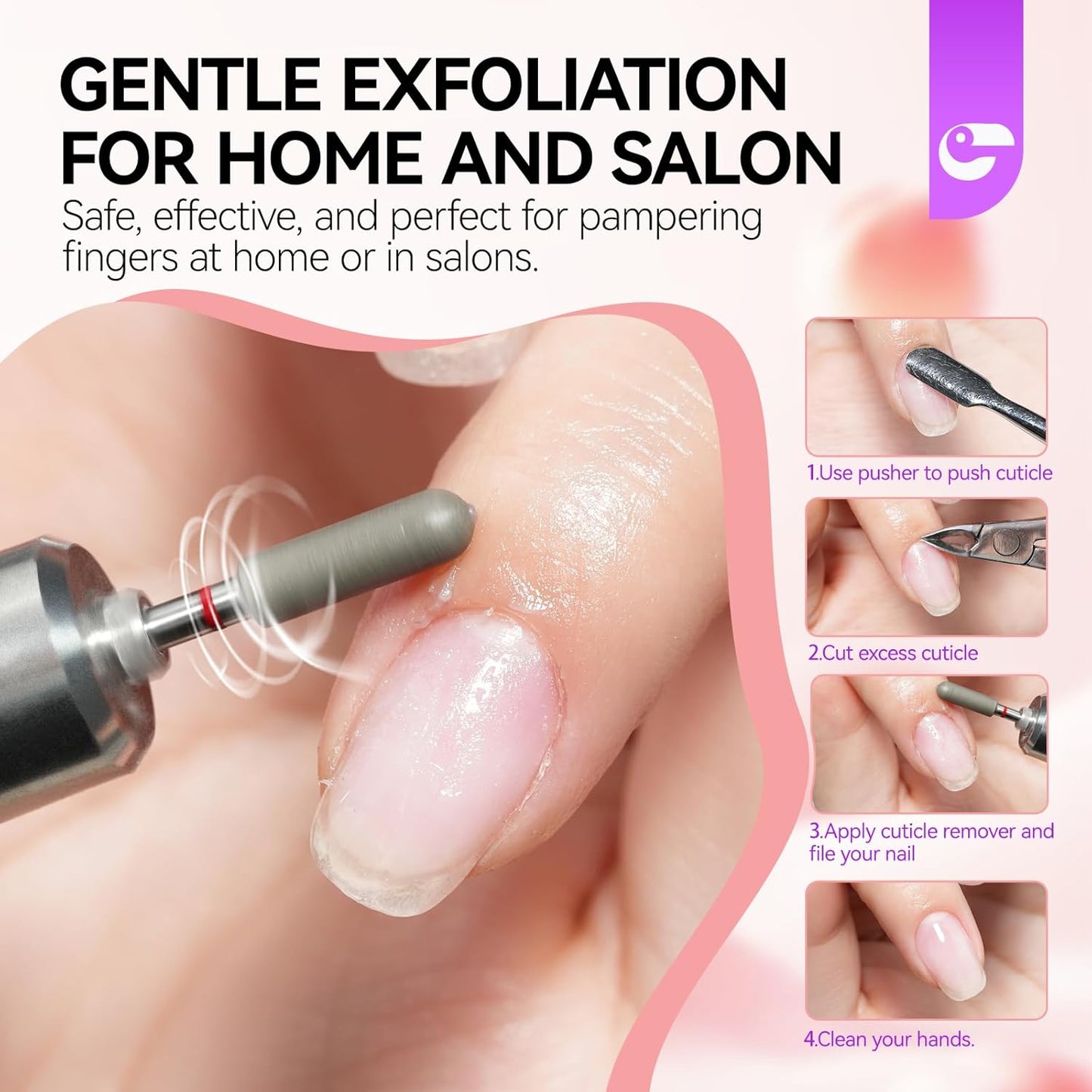 gelike ec Cuticle Cream for Dry Damaged Cuticles: Rose Organic Nail Cuticle Remover for Dry, Rough Hands Cracked Rigid Skin - Professional for Salon Home Use