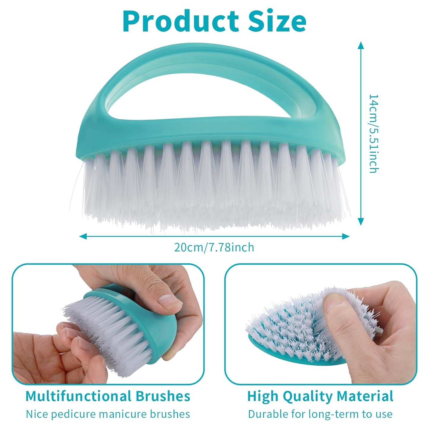 Hand Nail Brushes, 2pcs Grip Clean Heavy Duty Nail Brushes for Cleaning Fingernails Nylon Firm Stiff Bristles Deep Clean Scrubber for Mechanics Gardeners Hand Under Nails Toes(Red, Blue)