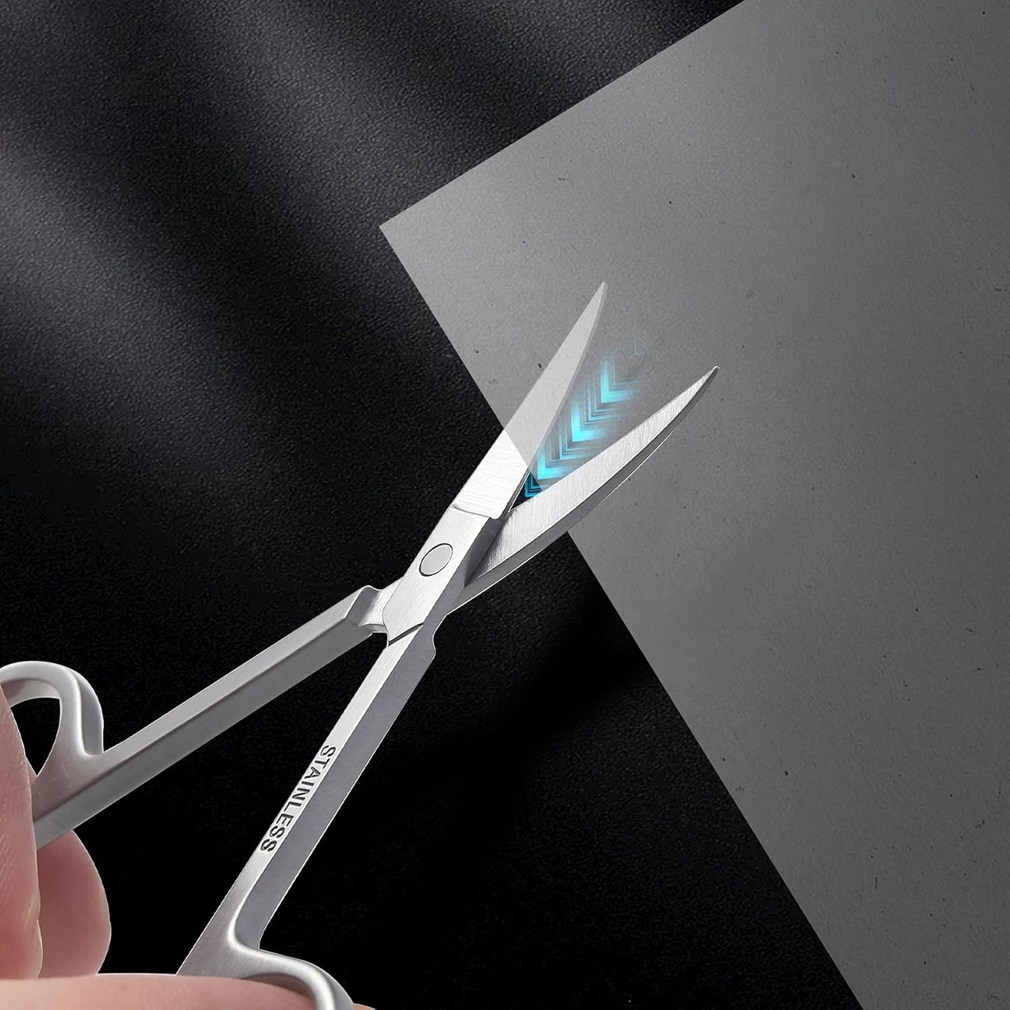 BEZOX Premium Nail Scissors 2PCS, Professional Curved and Stright Manicure Scissors - Multi-purpose Stainless Steel Beauty Grooming Scissor for Nail, Facial Hair, Eyebrow, Eyelash, Dry Skin