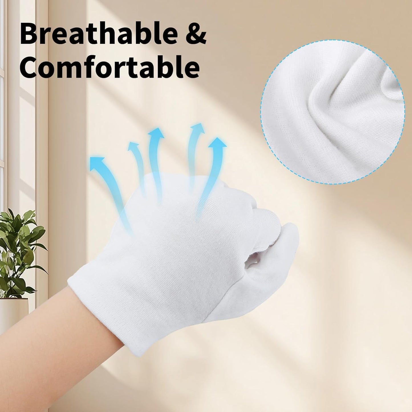 Small Touch Screen Gloves, 10 Pairs White Cotton Gloves for Art Handling, Coin Handling, Jewelry, Photography, Dry Hands Sleeping, with Pack of 40 Touchscreen Stickers