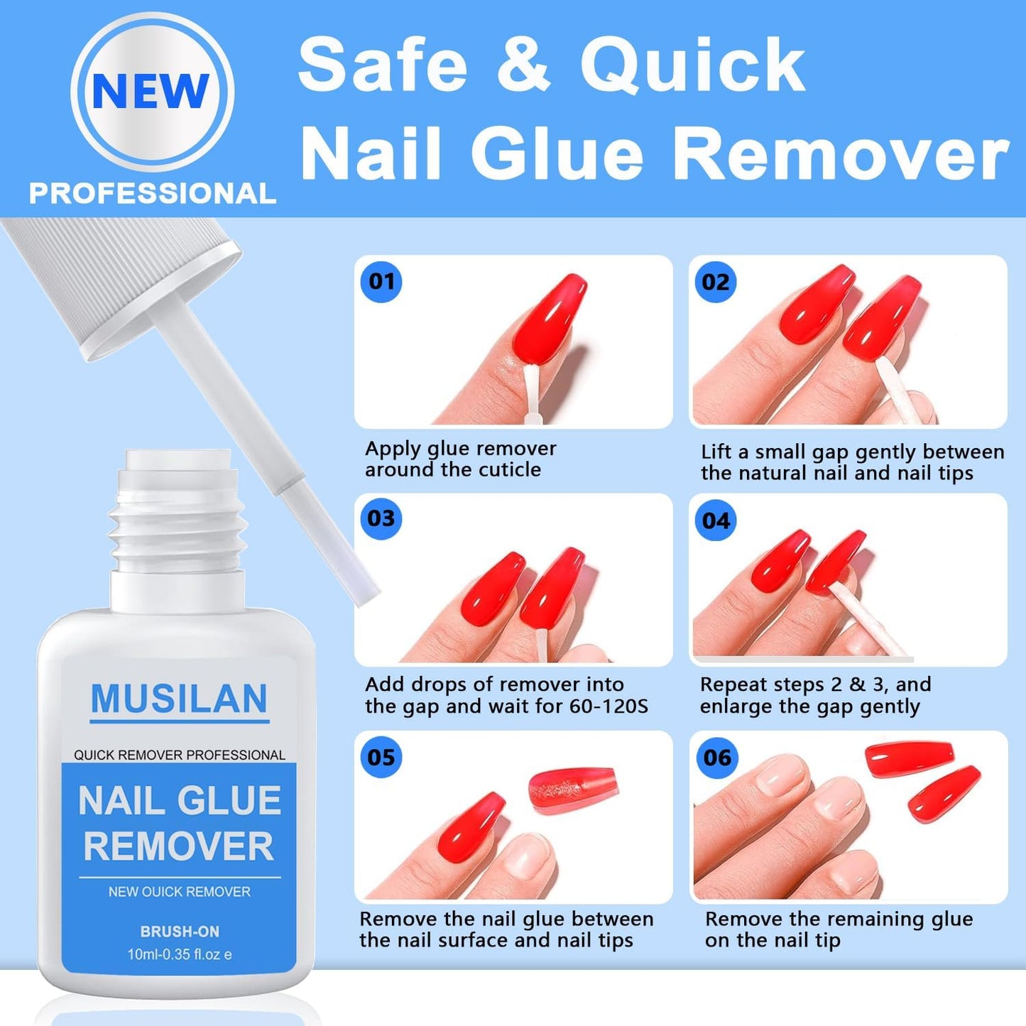 New Upgrade Nail Glue and Glue Remover Kit,Super Strong Nail Gel for Press On Acrylic Nails Tips and Quickly Nail Removes for Long Lasting Fake Acrylic Gel Kit