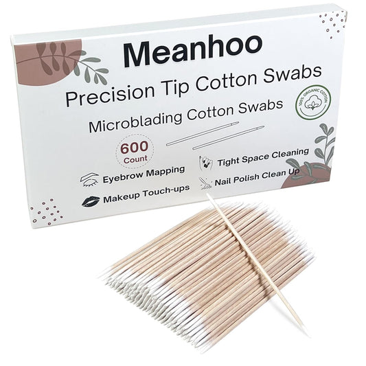 600 Pcs Double Pointed Cotton Swabs for Nails, 4 Inch Lint Free Microblading Cotton Swab for Makeup, Nail Polish Clean Up Tool, for Beauty, Precision Makeup and Craft Applicators