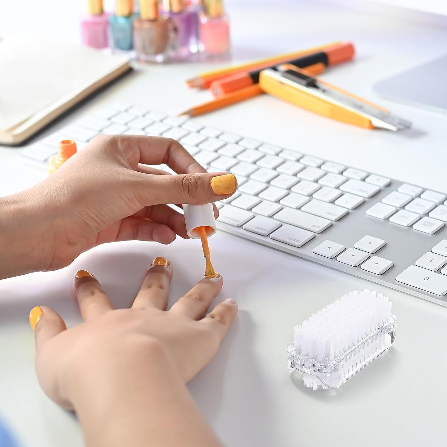 4 PCS Nail Brush for Cleaning Fingernails Two Sided Hand Fingernail Scrub Brushes Soft Stiff Bristles Scrubber Nails Toes Cleaning Brush for Men Women Hand and Under Nails