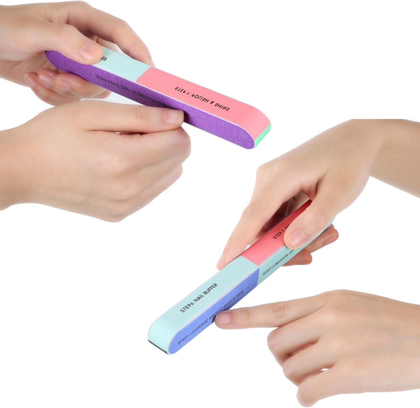 Mudder Multi Side Nail File and Buffers Nail Sanding Block Professional Filer Board and Shiners Cosmetic Manicure Suit for Home Salon, 7 Ways (6Pack)