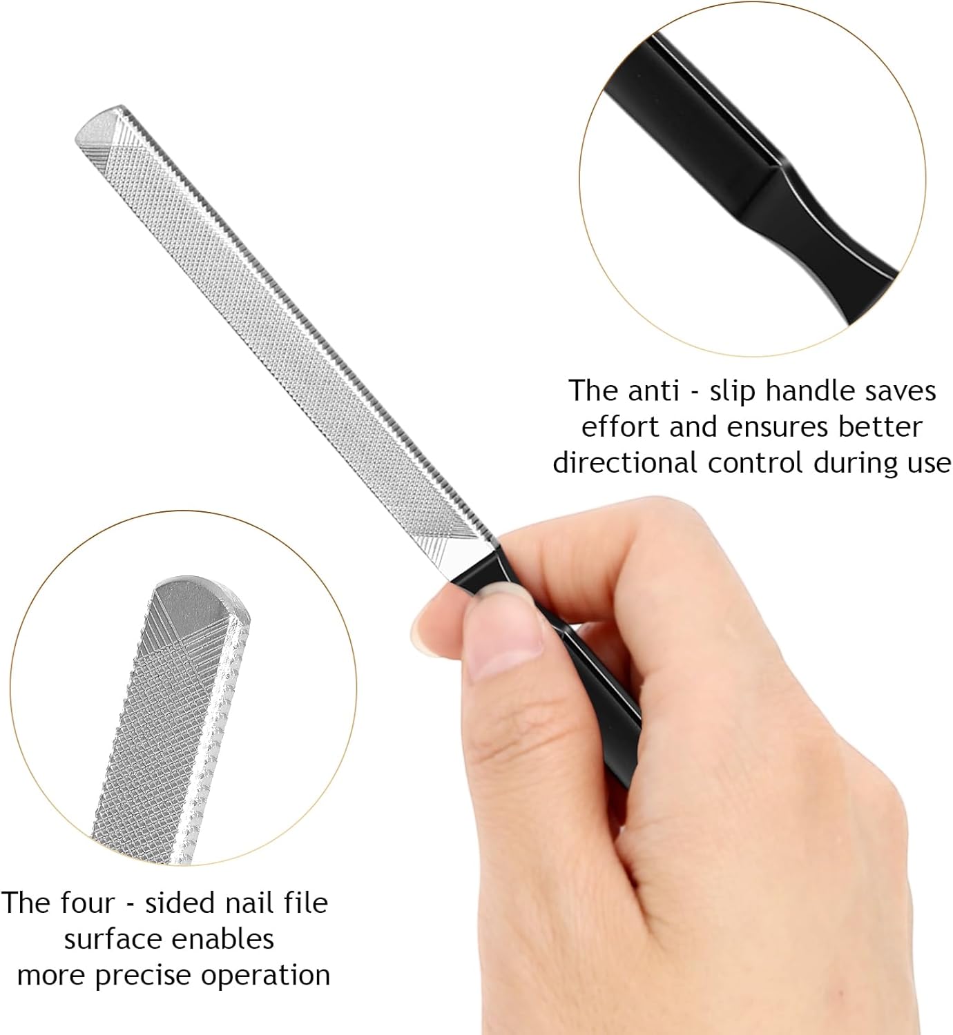 Toe Nail Files for Thick Nails,Professional Stainless Steel Nail File for Fingernails, Toenails, Scraping, Strengthening, Finger Manicure File Women Men Seniors Dogs (Small, 1, Count)