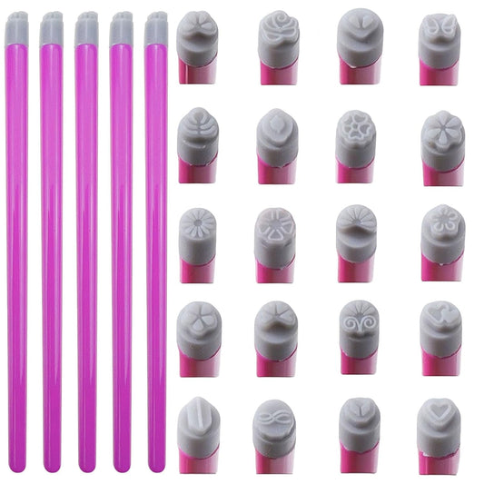 Essentials Nail Art Stamp Pen Set, DIY Nail Art Tools including Flower French Tip Stamp Pen, Stamper with Various Patterns for Everyone who Loves Nail Art