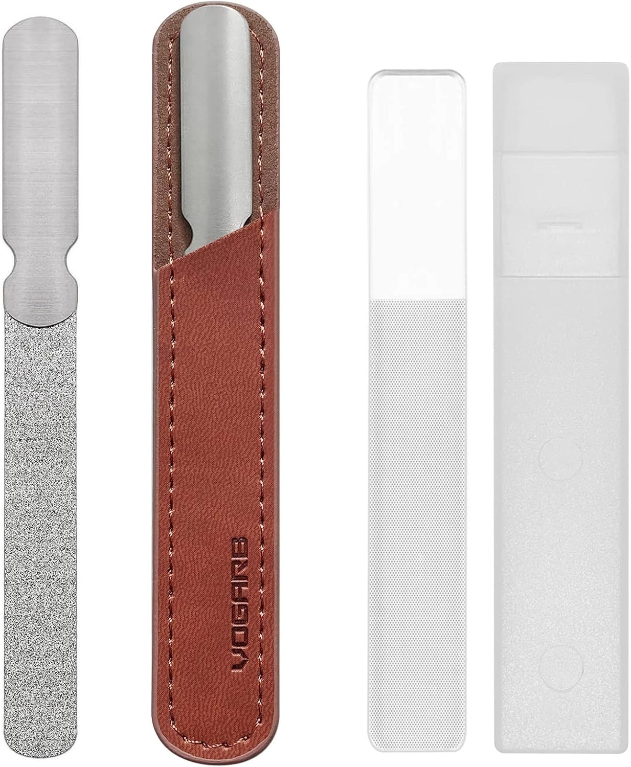Diamond Nail File for Natural Nails, 4.6 Inch Double Sided 180 Grits Emery Boards Metal Toe Nail Files for Thick Toenails and Fingernail (1 Pack)
