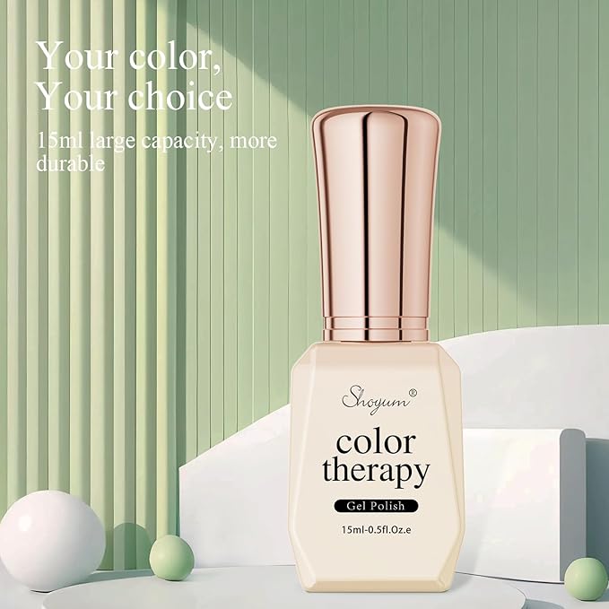 Eucalyptus Green/Sage Green Color Gel Nail Polish 15ml, Soak Off U V LED Nail Lamp Gel Polish Nail Art Manicure Salon DIY Home 0.51Oz Gift for Women