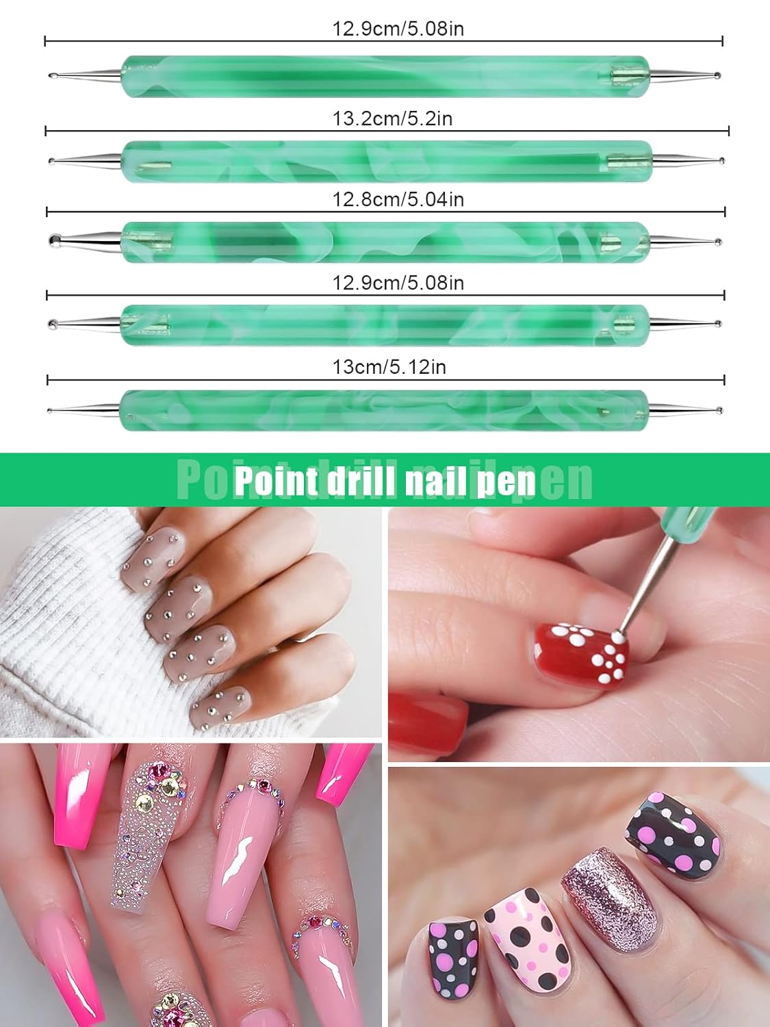 TOROKOM 19Pcs Nail Art Brushes Kolinsky Acrylic Brushes for Nails incl Gel Polish Nail Art Tools, Nail Design Brushes,Double Ended Dotting Tools for Acrylic Application Manicure,with Nail Dust Brush