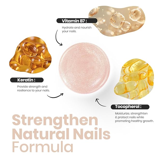 Beetles Pearl Nail Polish - Natural Nail Polish Illuminating Nail Concealer Fast Dry Quick Nail Strengthener and Growth Treatment for Thin and Damaged Nails,0.51 FL OZ