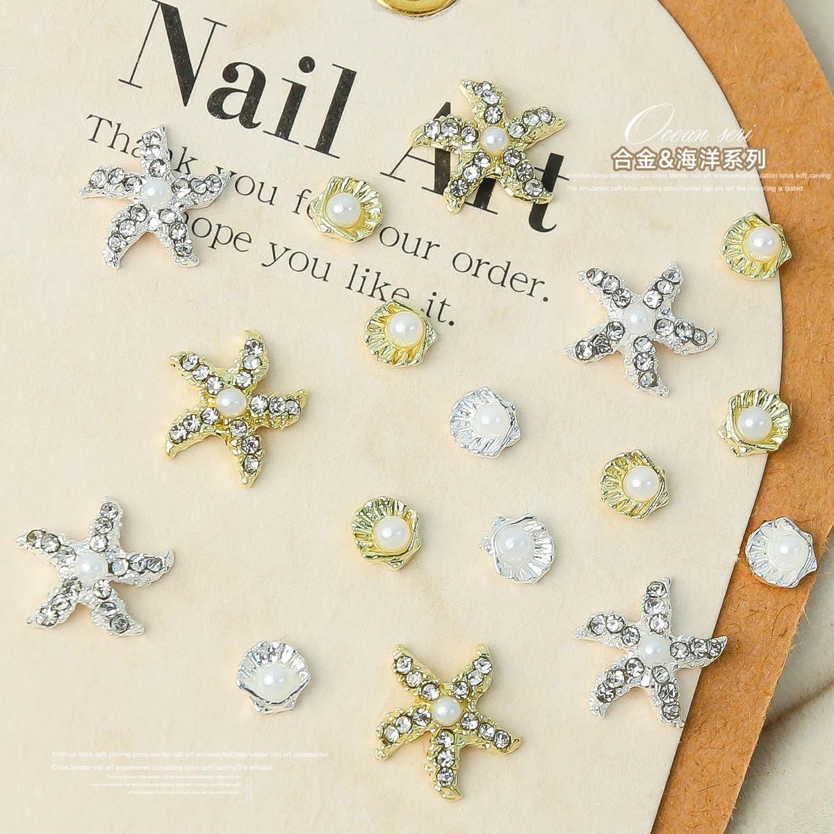 24Pcs Gold Silver 3D Mixed Color Starfish Nail Charms Alloy Summer Beach Nail Art Rhinestones Pearl Metallic Shell Nail Jewelry Ocean Theme Starfish Sea Series Nail Supplies Manicure Gems for Women