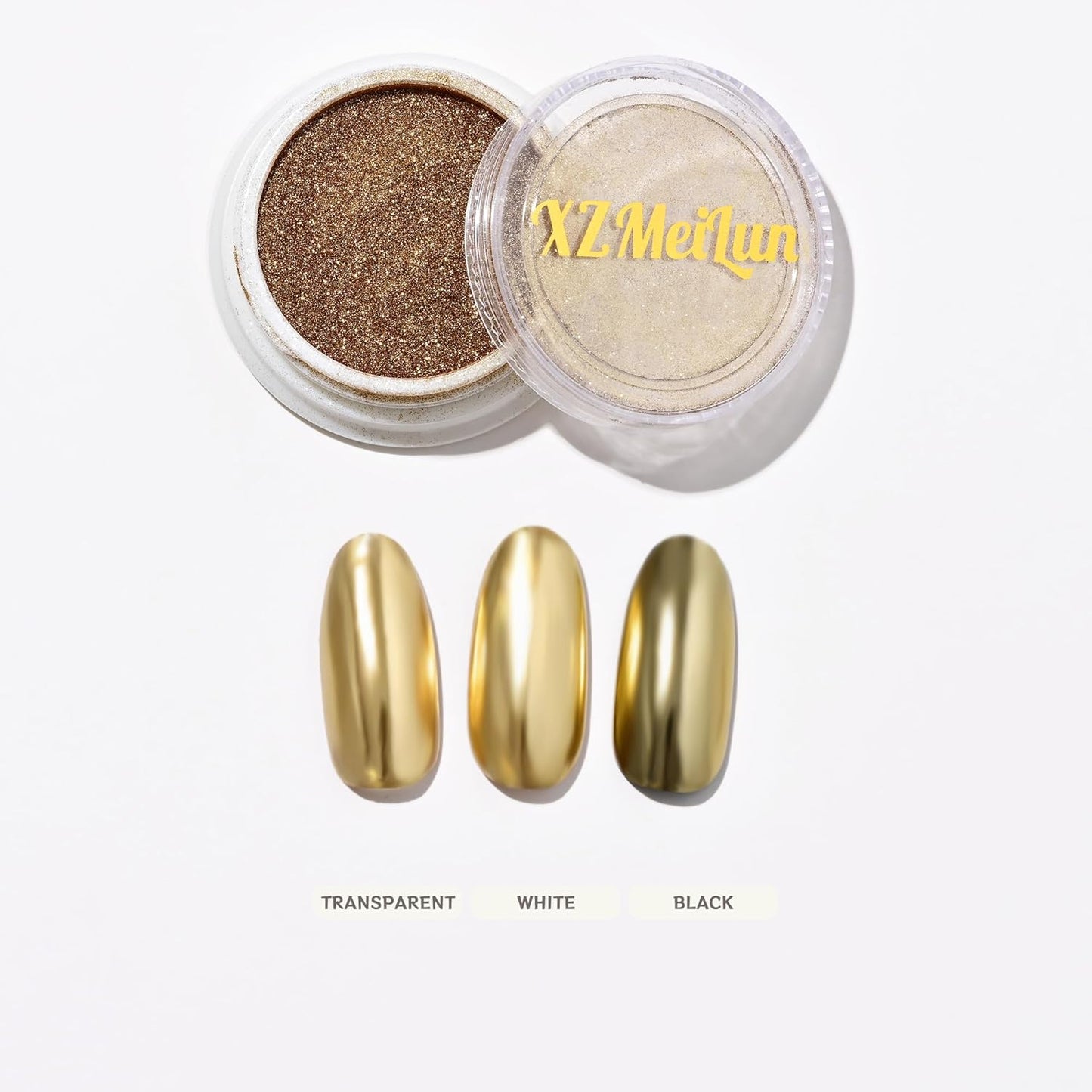 Light Gold Magic Mirror Chrome Nail Powder, Big-Capacity 1.5g Metallic Dust Holographic Effect Powder Pigment Glitter Manicure Kit, Nail Art, Can Mixed with Builder Gel Nail Polish for Use