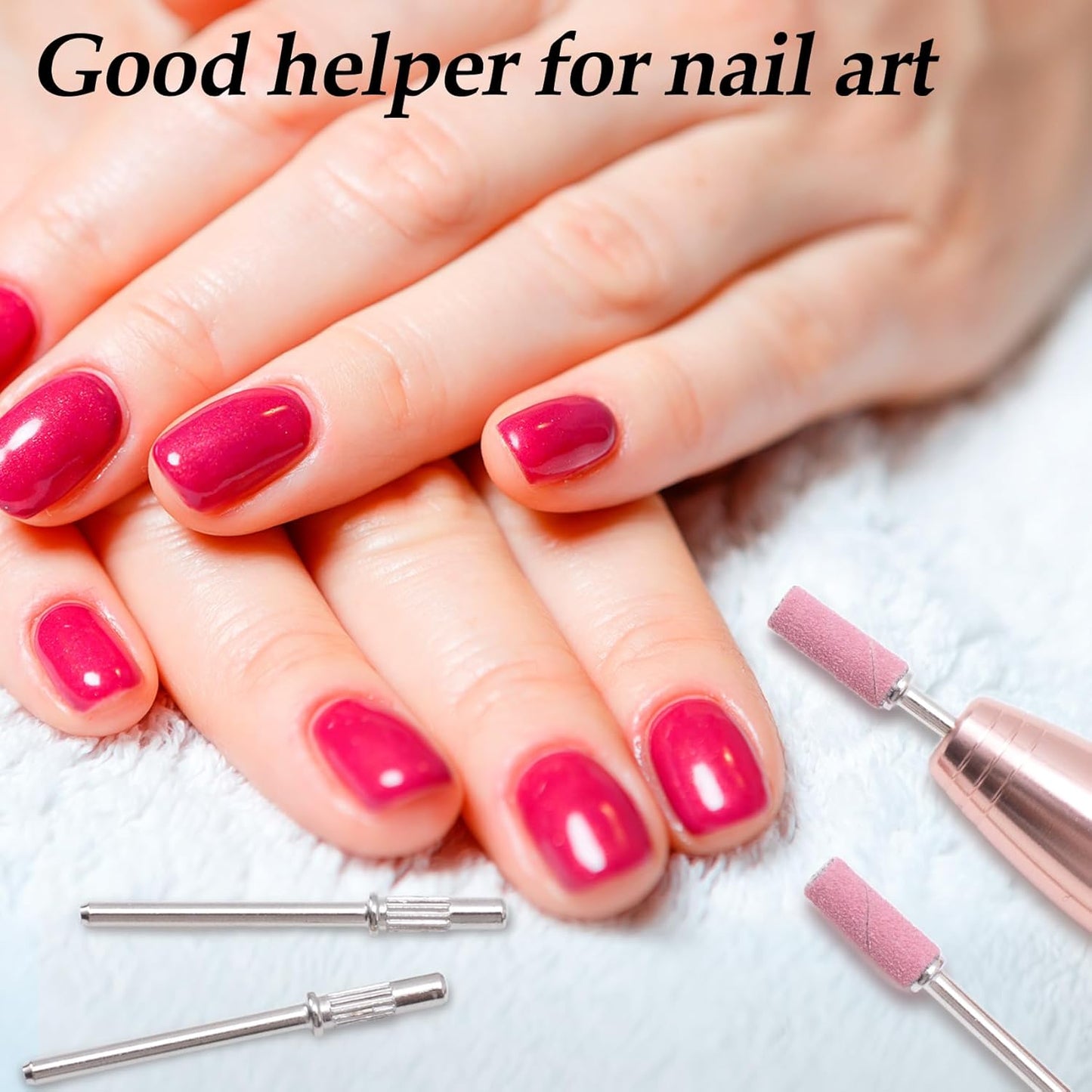 4 Pcs Mandrel Nail Drill Bit, 3.1 MM Mini 3/32 Shank Small Sanding Band Nail Drill Bit, Mini Mandrel Nail Bit, Sanding Bands for Nail Drill, Electric Drill File Machine (Silver)