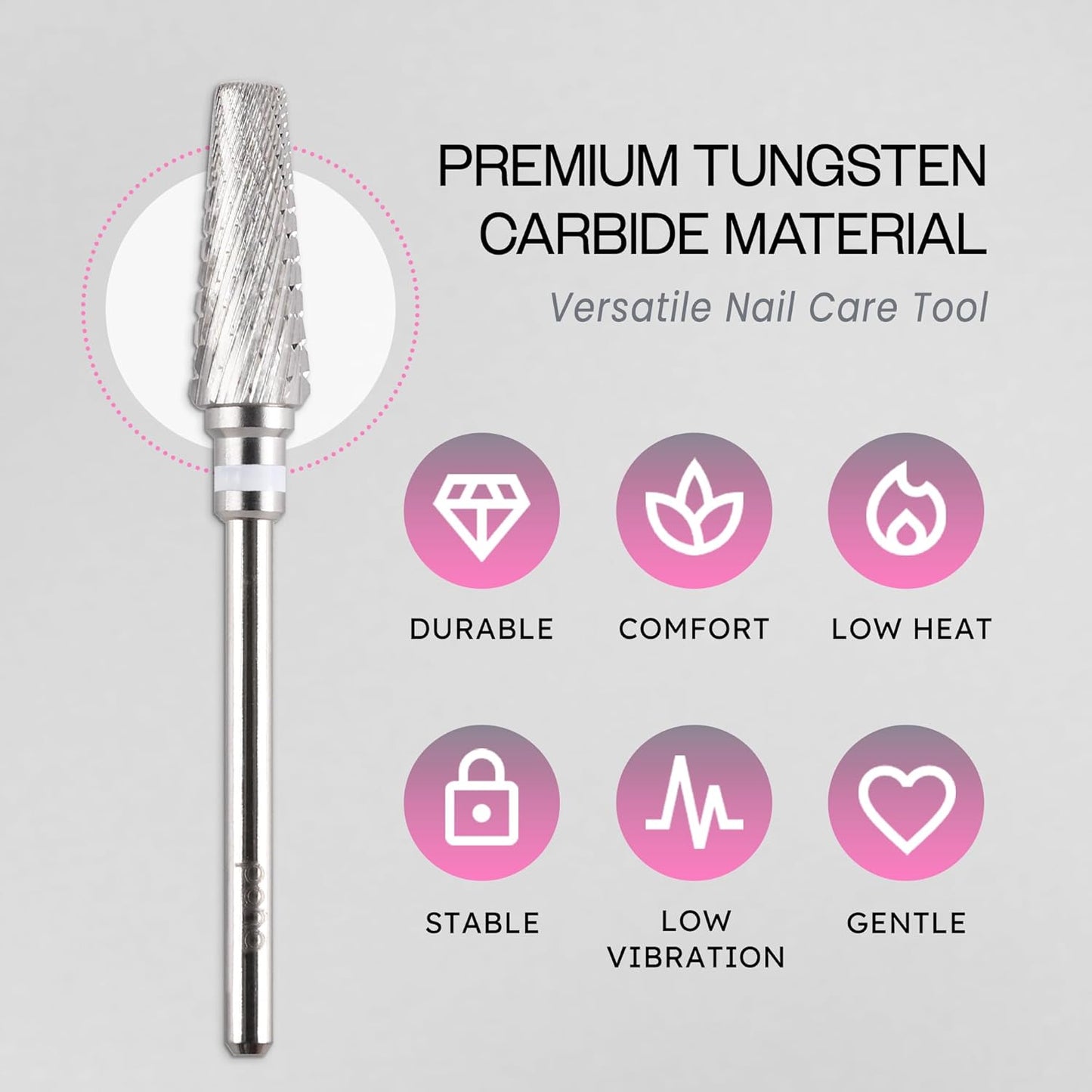 PANA 5-in-1 Pro Upgraded Multi-Function Drill Bit 3/32" Shank Size - (Silver, 2X Coarse to 2X Fine) - Mix Size Tungsten Drill Bit Fast Remove Acrylic Hard Gel Nail for Manicure Pedicure
