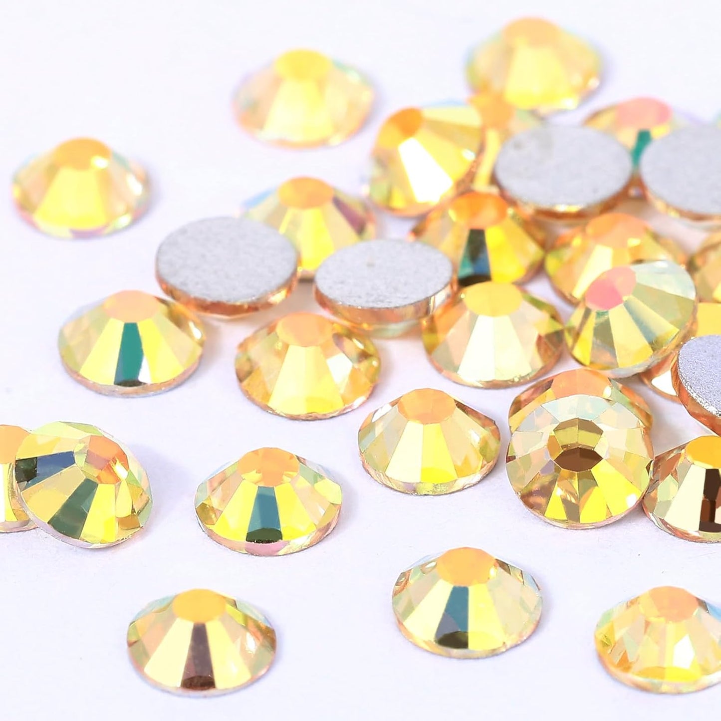 Novani Rhinestones 1440Pcs Flatback Crystal Round Loose Gemstones Glass Rhinestones for Crafts Makeup Nail Art Clothes Shoes DIY Decorations(SS16, 3.8-4.0mm,MetalSunlight)