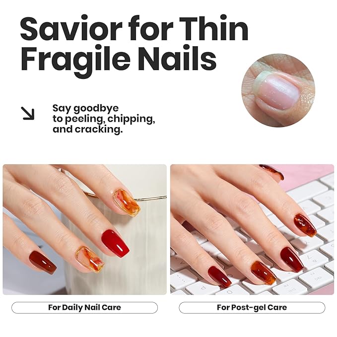 Beetles Fall Nail Polish Set - Golden Harvest 6 Colors Quick Drying Long-Lasting Burgundy Red Orange Jelly Glitter Nail Polish for DIY At-Home Manicure Christmas Gift for Women