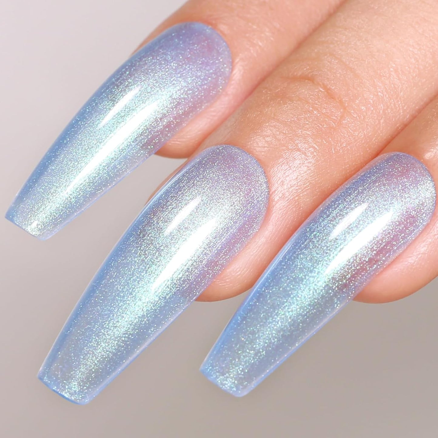Imtiti Pearl Gel Nail Polish, 0.5 Fl Oz Sky Blue Shell Shimmer Nail Gel Polish Iridescent Glitter Nail Polish Gel Spring Summer Pearlescent Shell Blue Gel Polish Soak Off UV Led For Manicure Salon