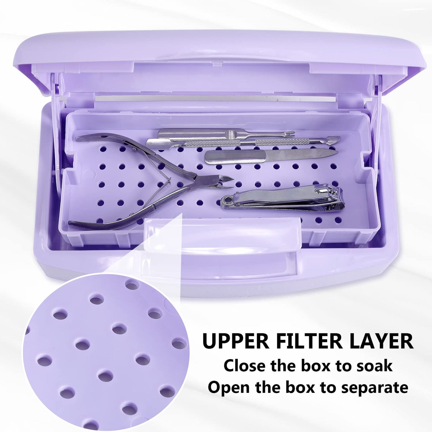 Plastic Sterilizing Tray,sterilization box,nail art tool sterilizer tray, Sterilizer Tray Box Nail Art Salon Sterilizing Too（Purple）