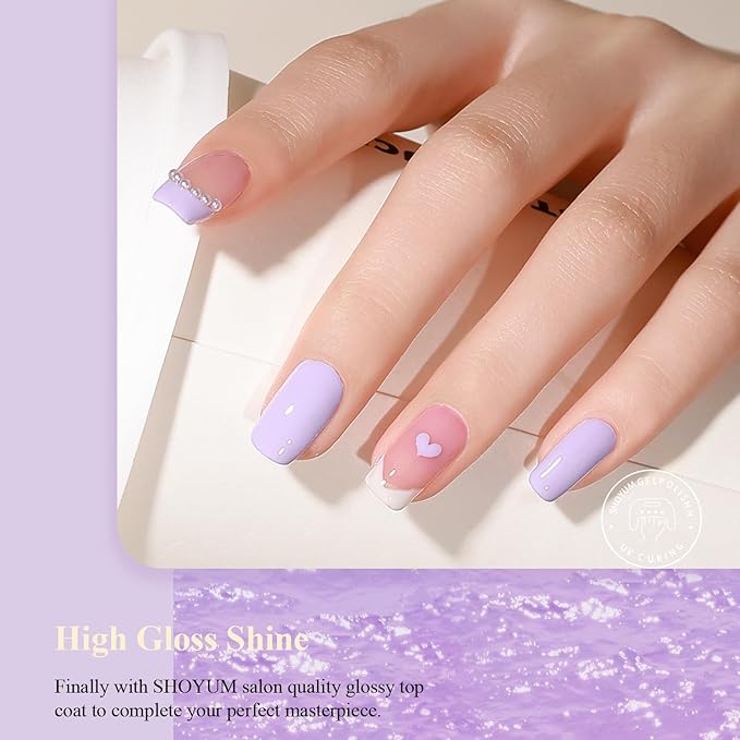 Gel Nail Polish,Taro Milky Purple Color Spring Summer Soak Off UV LED Nail Gel Polish Nail Art Starter Manicure Salon DIY at Home