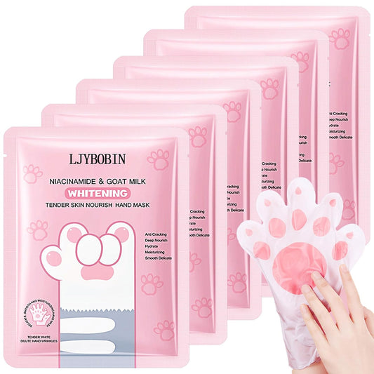 6PCS Hydrating Hand Mask Gifts Set,Intensive Cute Hand Masks for Dry Cracked Hands,Gentle Long Lasting Hand Masks Moisturizing Gloves for Soft and Smooth Touch Hands