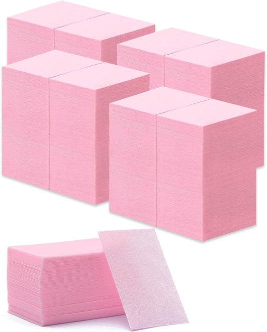 Lint Free Nail Wipes,450 Pcs Nail Cleaning Pads for Nail Art,Nail Polish Remover(Pink)