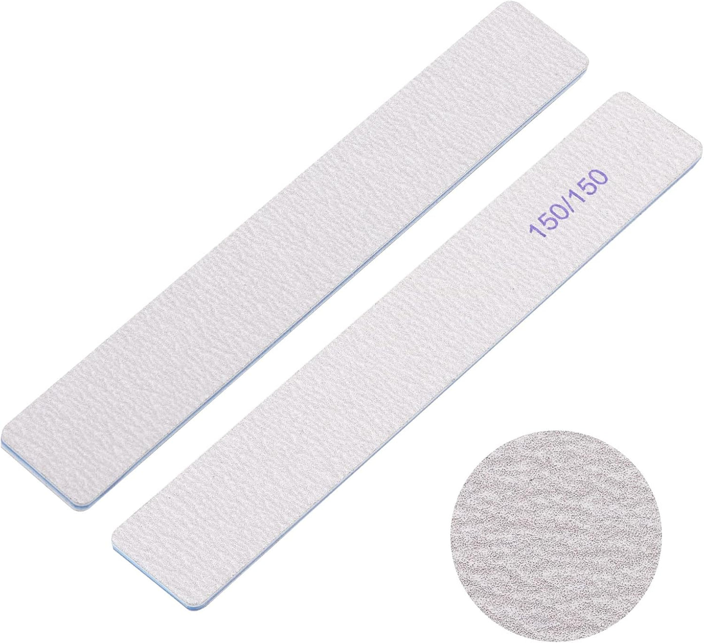 100 Pieces Rectangle Nail Files 150/150 Grit Reusable Buffering Files Double Sided Emery Boards for for Acrylic Nails, Gel Nails, Natural Nails