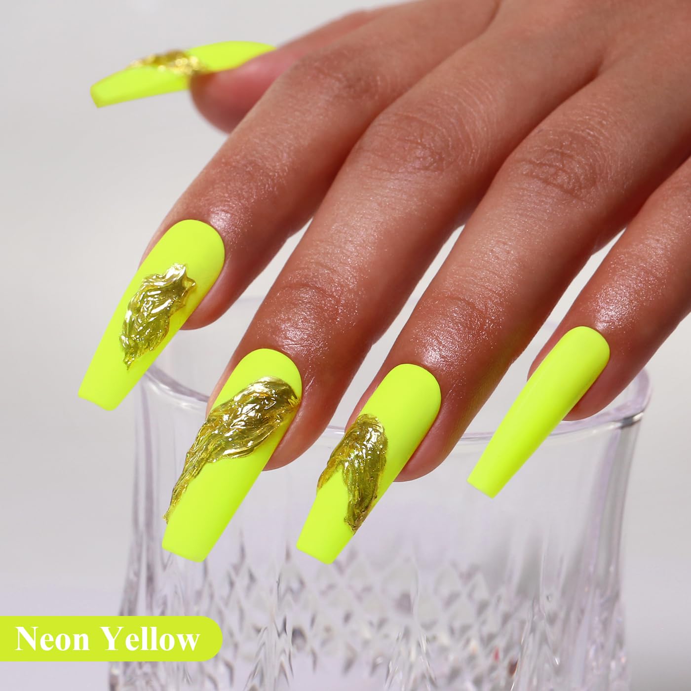 Imtiti Neon Gel Nail Polish, Neon Yellow Nail Gel Polish High Gloss Soak Off UV LED Spring Summer Nail Art Manicure Salon DIY Design 10ML