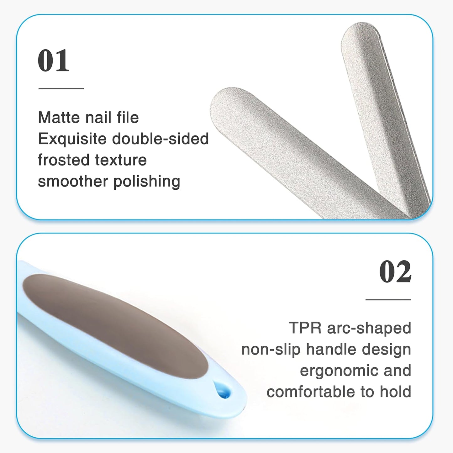 Diamond Nail File,Diamond Finish,TPR Non-Slip Handle,Suitable for Men, Women, Dogs and Cats