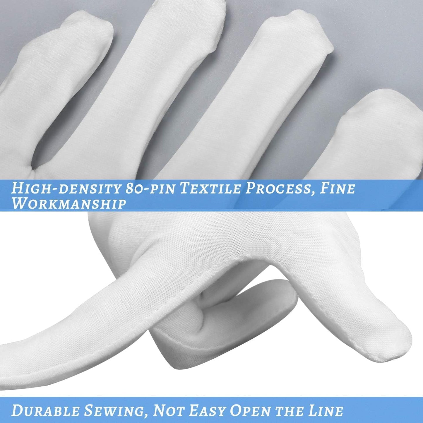 15Pairs (30Pcs) White Gloves for Men and Women, Washable SPA Moisturizing Cotton Gloves for Dry Hands Eczema Work Inspection Service Performance