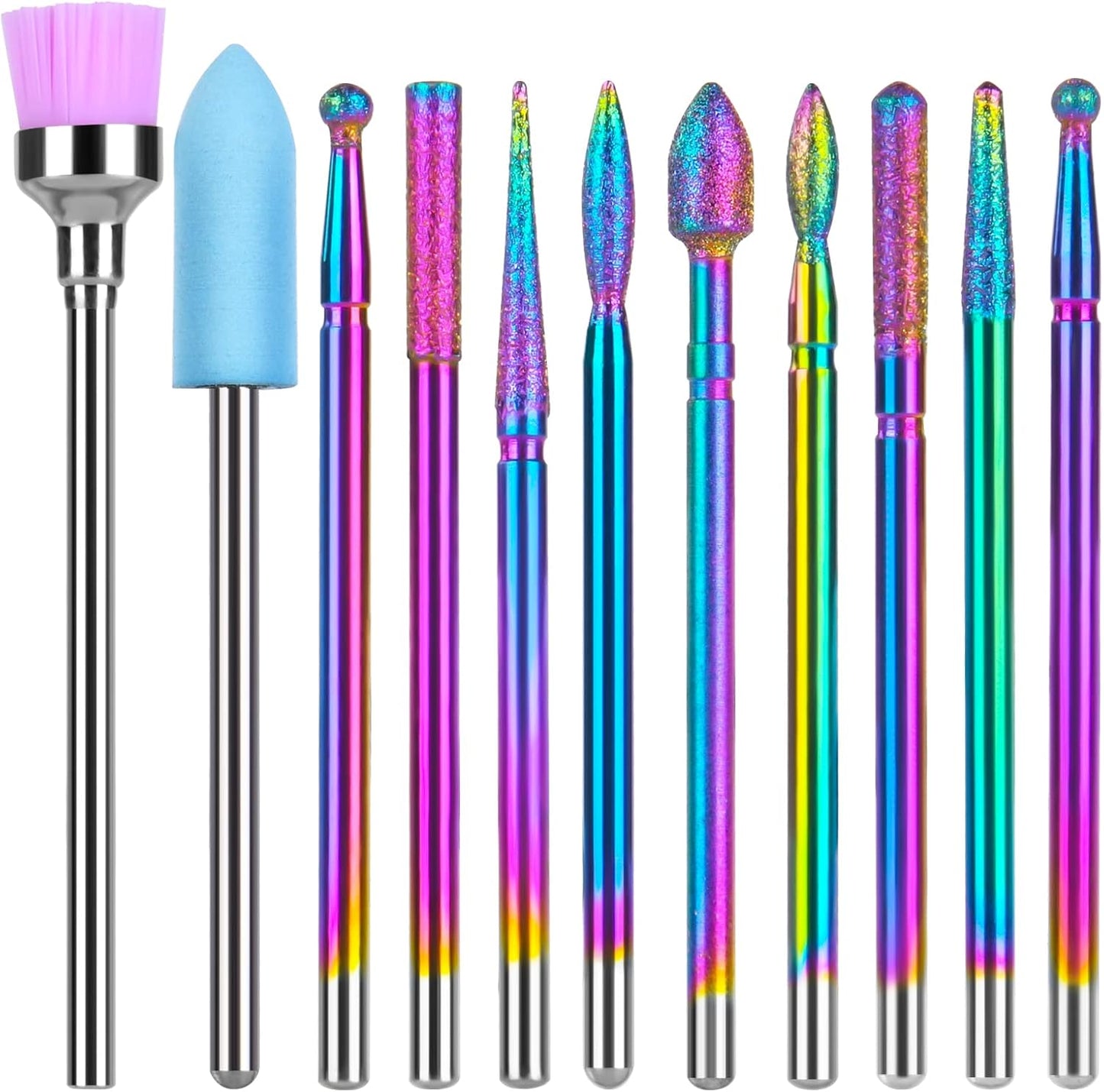 URAQT Nail Drill Bits Set, 11pcs Electric Nail Drill Bits Kit 3/32" Tungsten Steel Carbide Nail Bits, Cuticle Polishing Bits for Acrylic Gel Nails, Electric Nail Files Manicure Pedicure Drill Tool