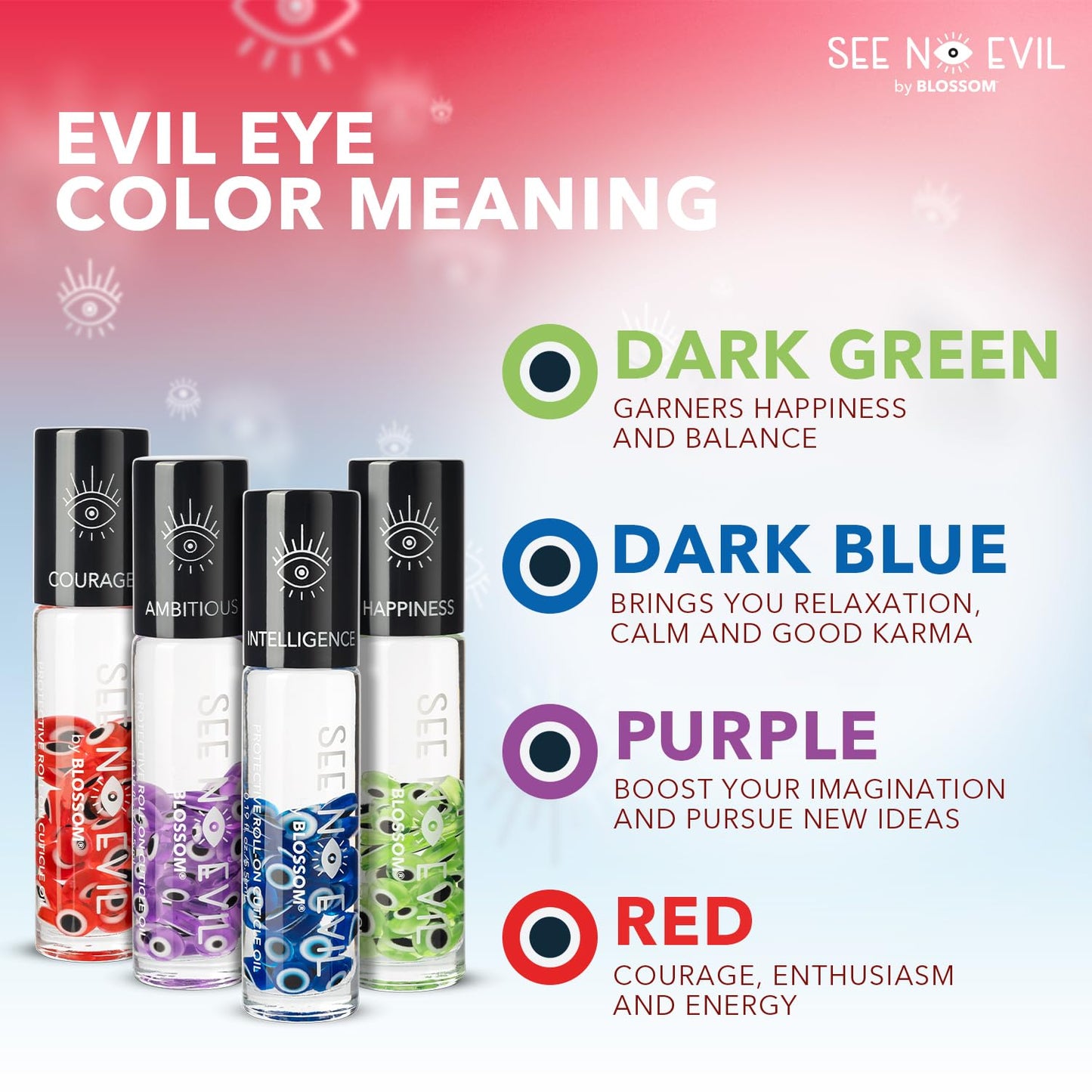 Blossom Cuticle Oil, See No Evil Scented Roll on Cuticle Oil for Nails, Rollerball Application for Nail Support, Cruelty Free, 0.19oz, Courage Rose