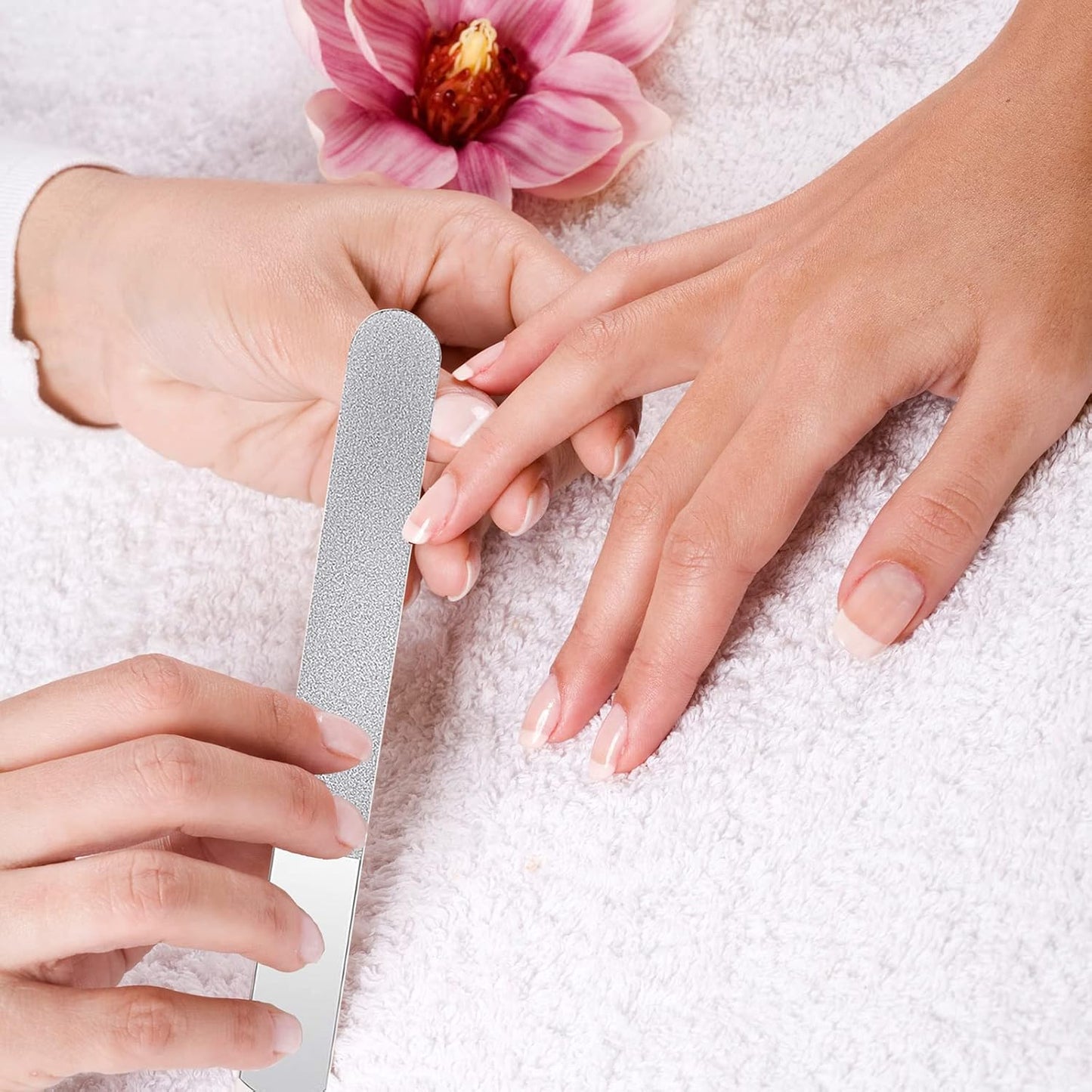 5 PCS Diamond Nail File Double Sided Metal Fingernail Manicure Files for Polish Nail, Removes Nail Ridges 5 Inches