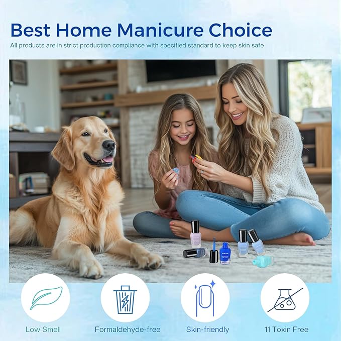 Morovan Blue Nail Polish Set: Light Navy Royal Blue Nail Polish Pack Quick Air Dry Baby Sky Cobalt Mini Toe Bulk DIY Art Salon Summer Gift for Women
