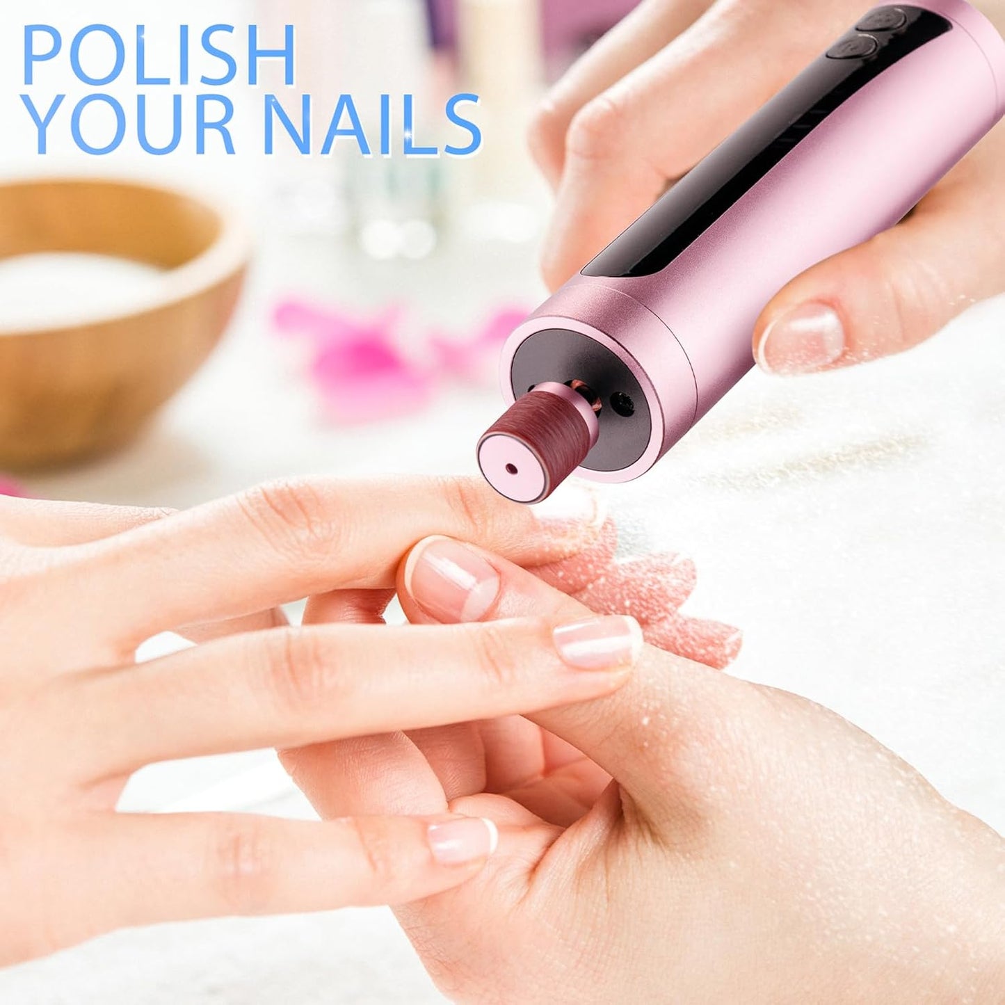 Electric Feet Callus Remover Rechargeable Electric Foot File Heel Scraper 9 Speeds 2 Sanding Heads LCD Display Cordless Foot Sander Grater Grinder for Cracked Dead Skin Women Men Home Pedicure (Pink)