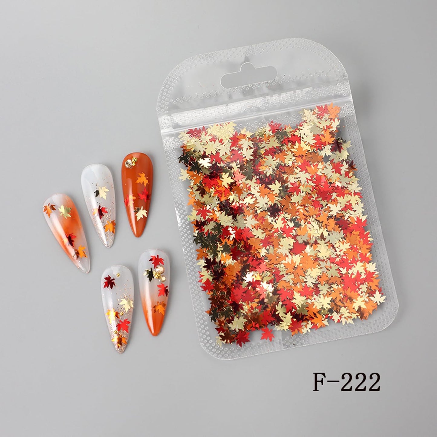 Laser Maple Leaf Nail Sequins Fall Maple Leaves Glitter for Nails Holographic Nail Art Design Supplies 3D Autumn Glitters Flakes Decor